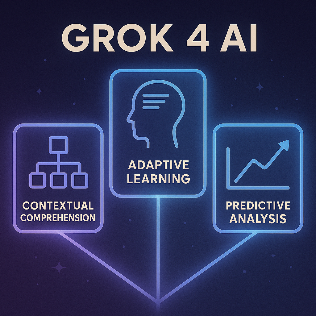 Grok 4 AI contextual comprehension, adaptive learning, and predictive analysis