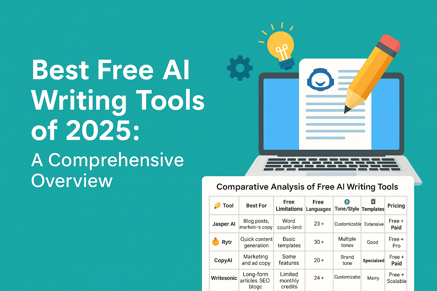 Best free AI writing tools 2025