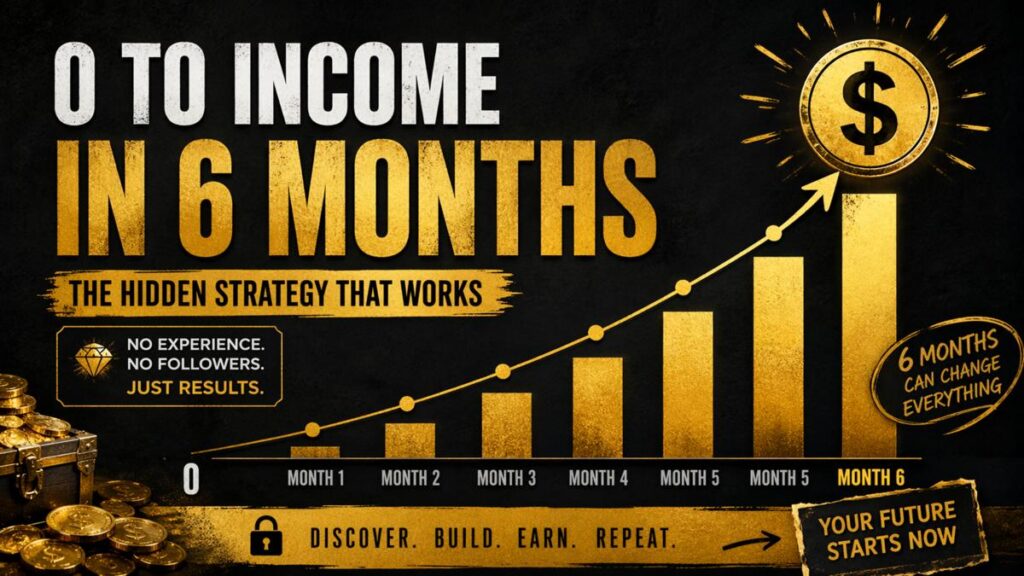 Blogging income in 6 months — AI-powered timeline chart showing earnings growth