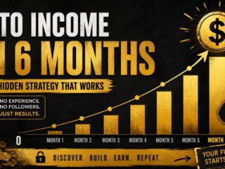 Blogging income in 6 months — AI-powered timeline chart showing earnings growth