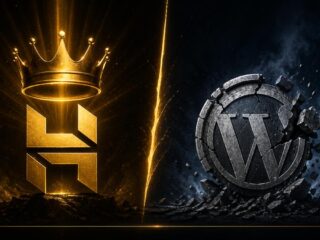 Hostinger vs SiteGround WordPress hosting comparison 2026 — gold crown versus cracked badge