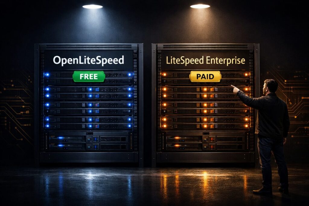ScalaHosting OpenLiteSpeed vs LiteSpeed Enterprise 2026 — side by side web server comparison for VPS buyers